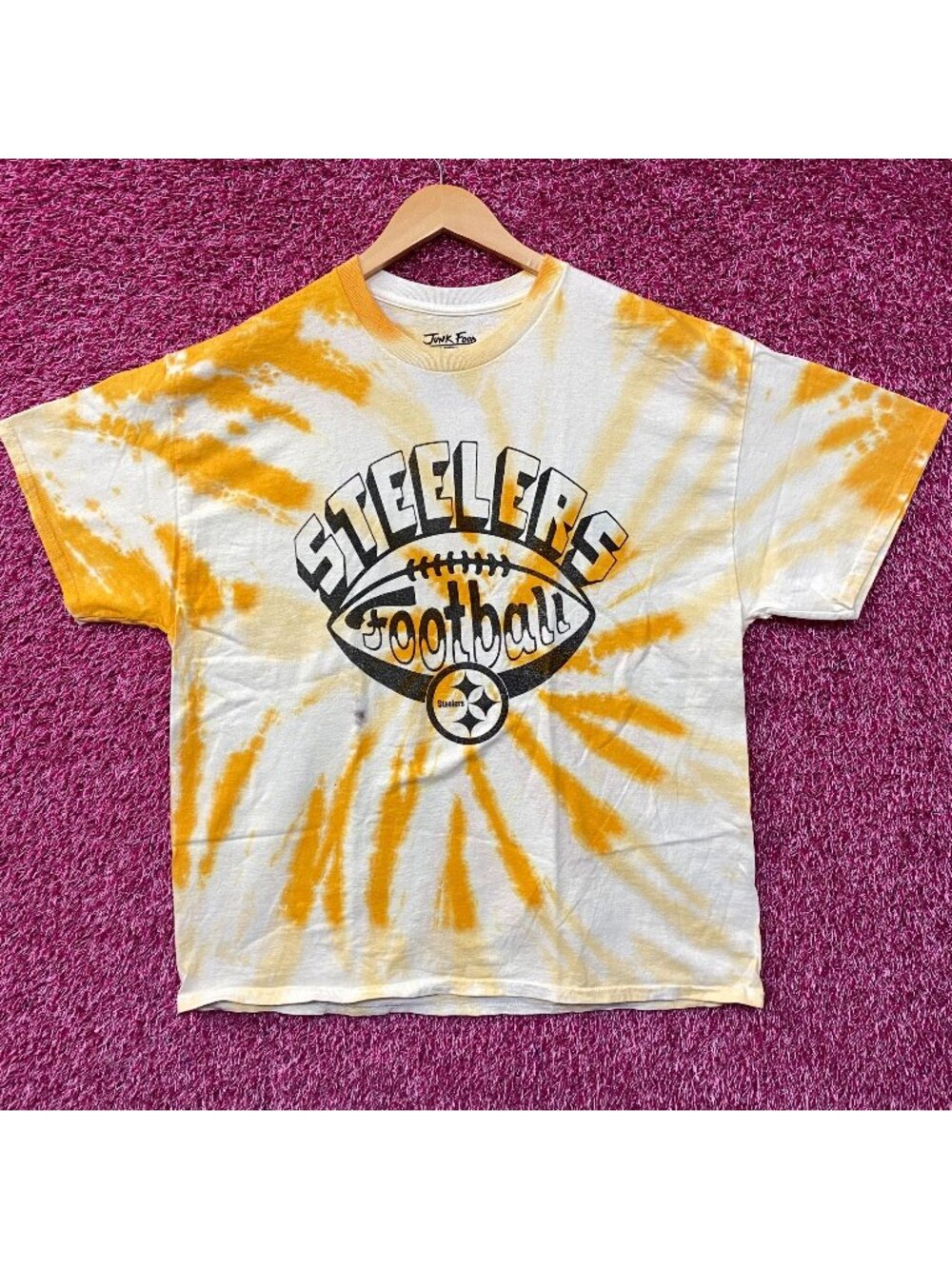 Junk Food Pittsburgh Steelers Football Tie Dye T-Shirt Large